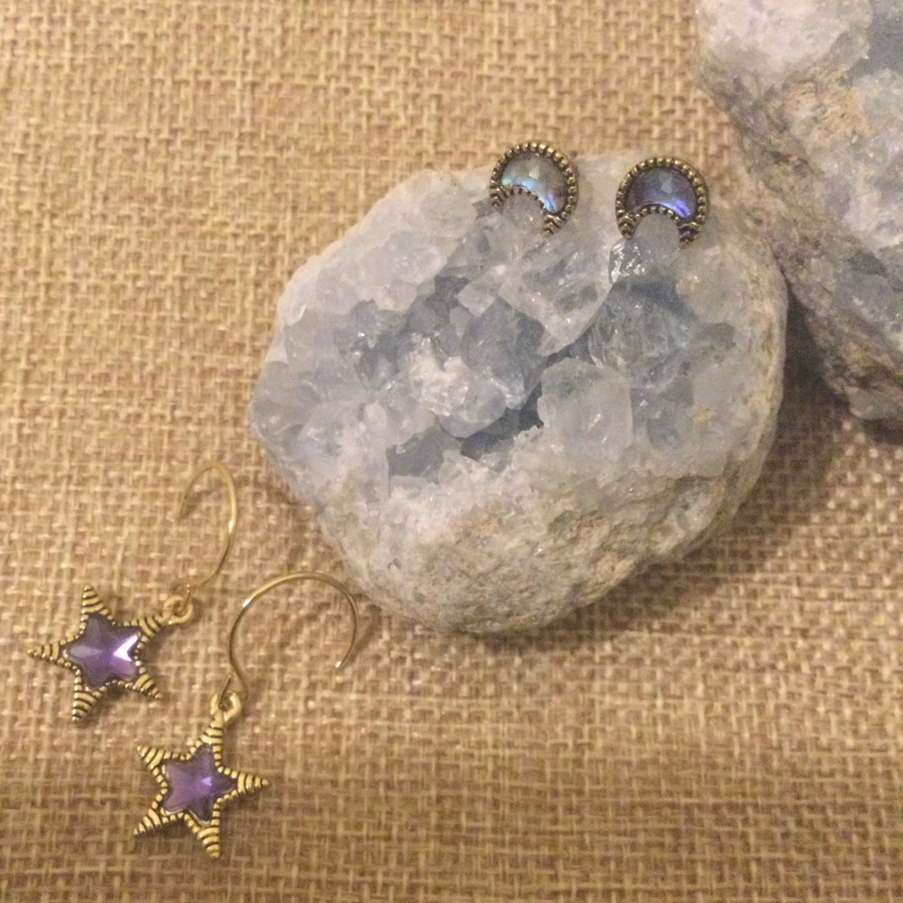 Woman’s Beautiful Moon & Stars Earring Bundle